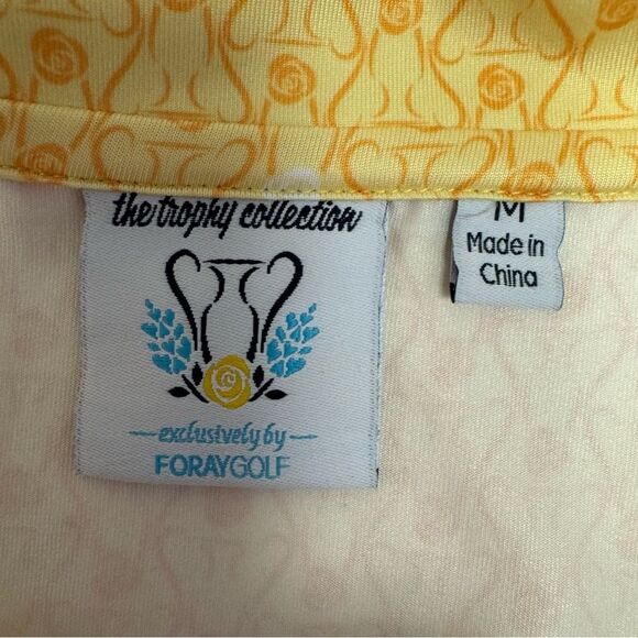 Foray Golf Trophy‎ Collection Yellow Collared Activewear Short Sleeve Shirt Sz M - Picture 5 of 8